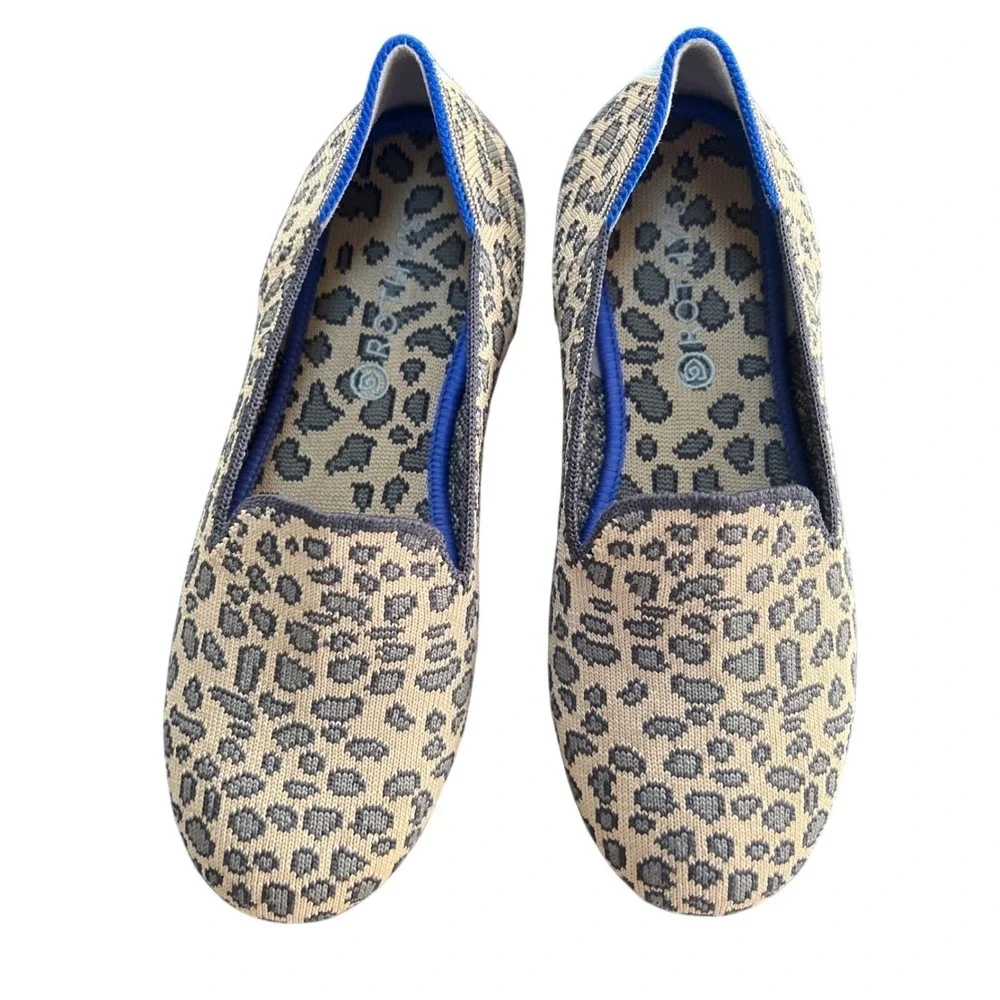 Rothy's Kids Loafer's Girls Size 3 Spotted Leopard Animal Print Slip-on Shoes‎